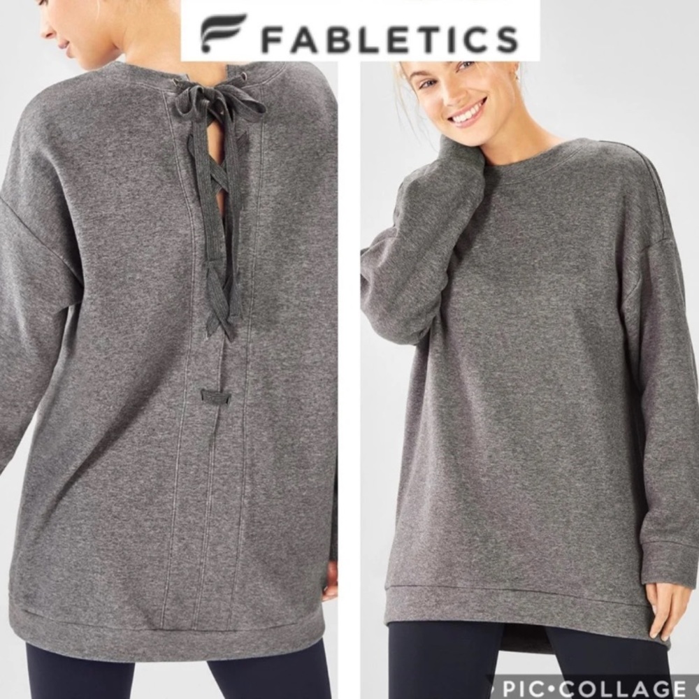 Fabletics gray pullover sweatshirt